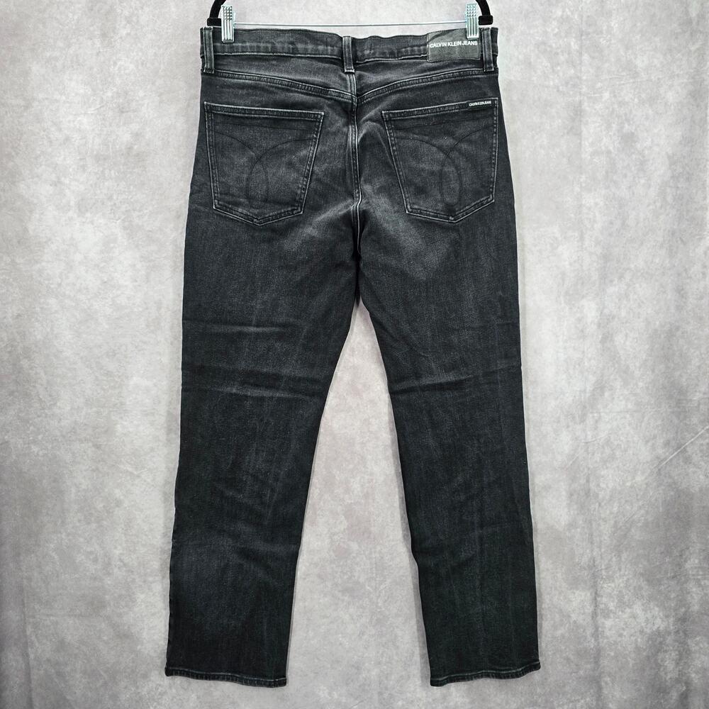 Calvin Klein Black Silver Straight Denim Jeans Pants Bottoms Men's 34x30 - Picture 4 of 8